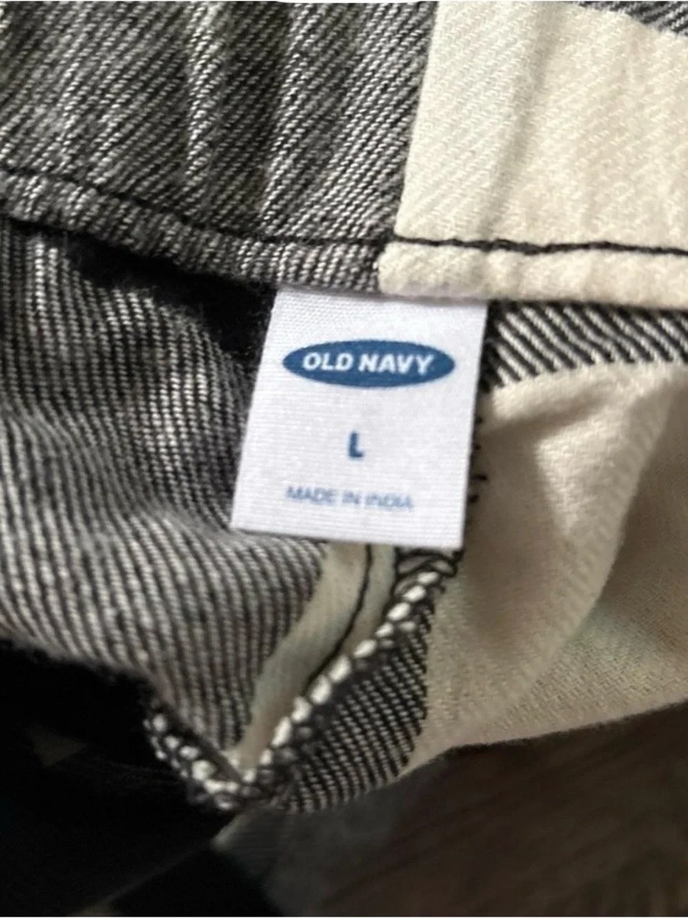 Old Navy Black and White Buffalo Plaid High-Waist Shorts